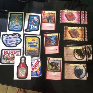 13 harry potter game cards, bunch of stickers